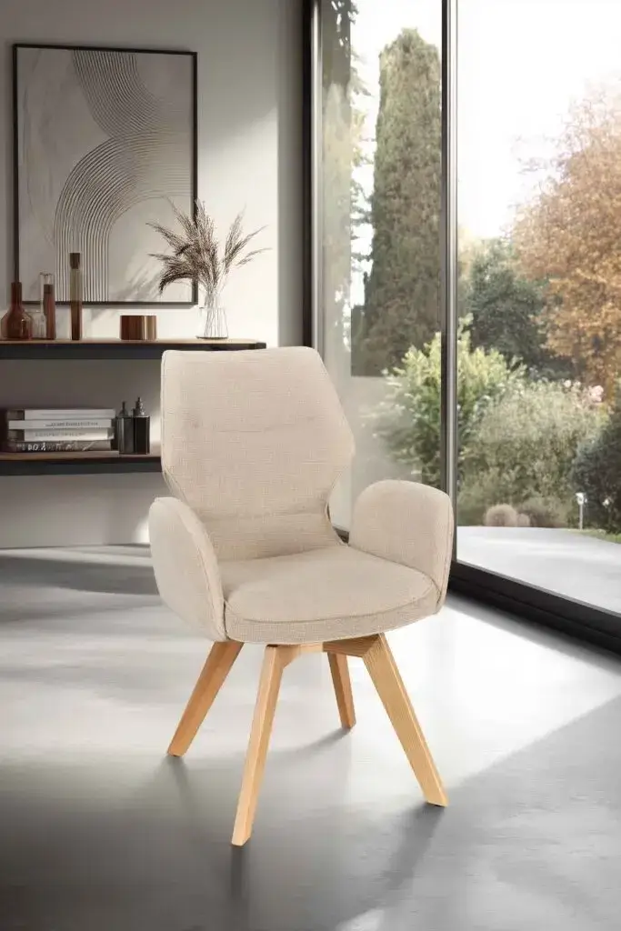 Chaise Juliette Accoudoir pieds bois