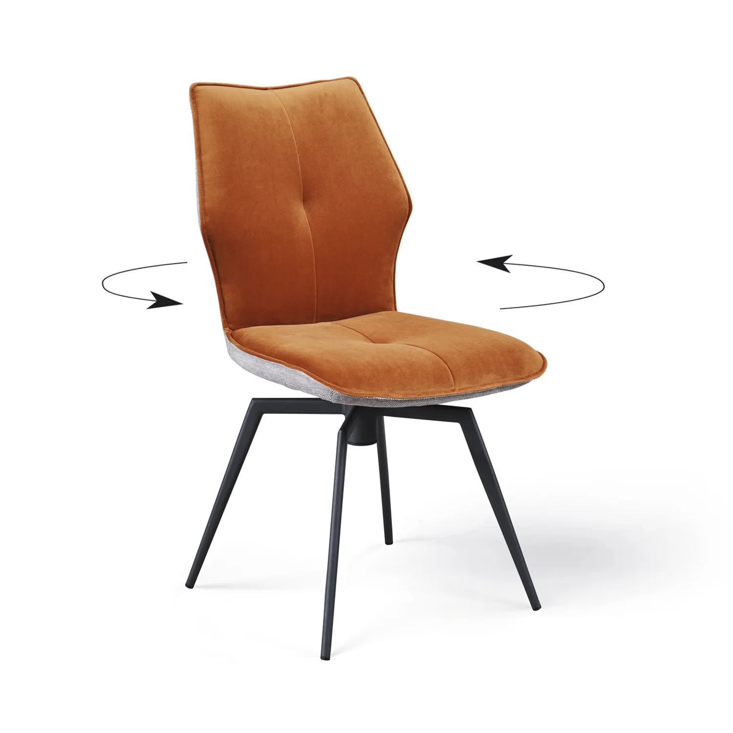 Chaise pivotante velours terracotta et tissu moderne PALOMA