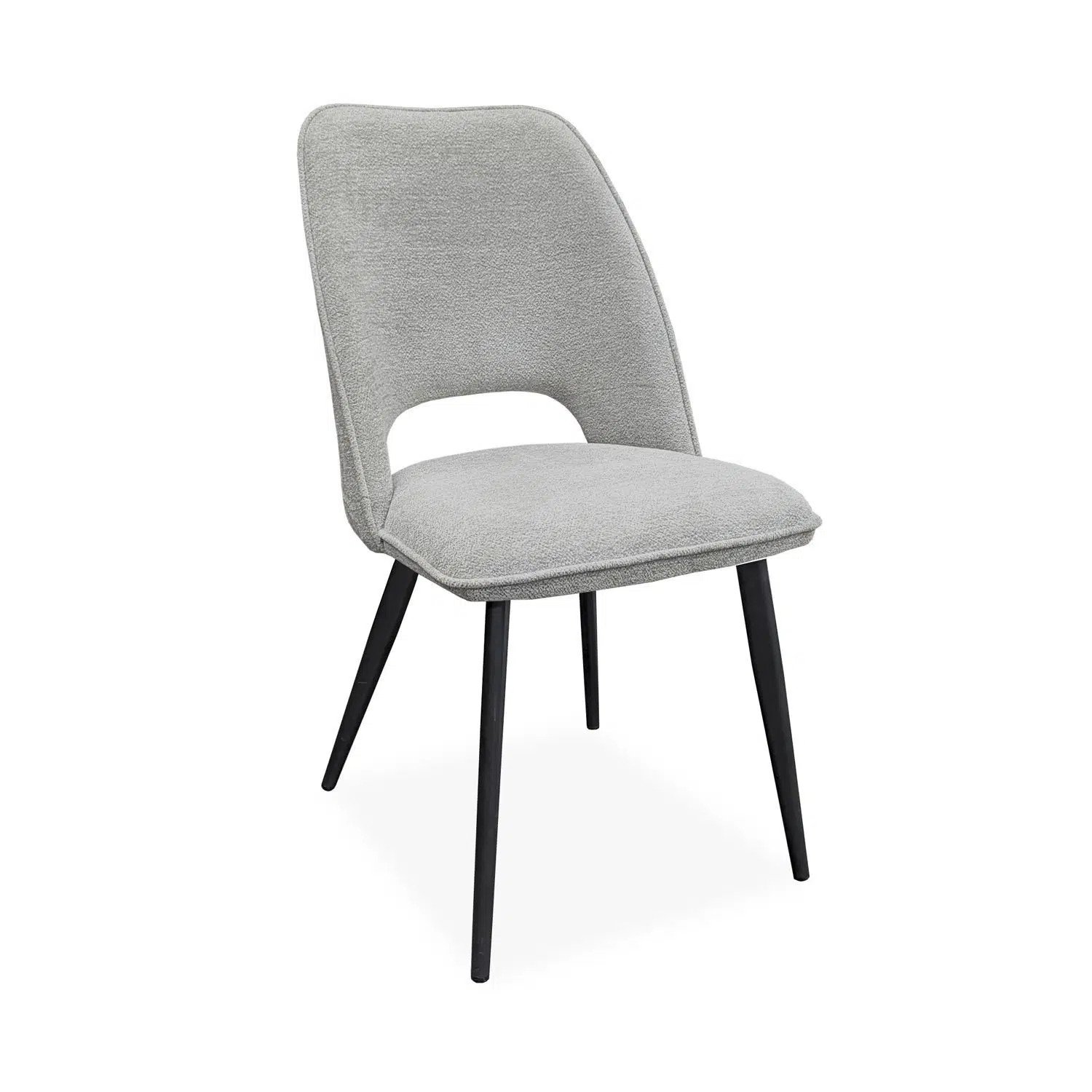 Chaise gris perle tissu moderne ROXANE