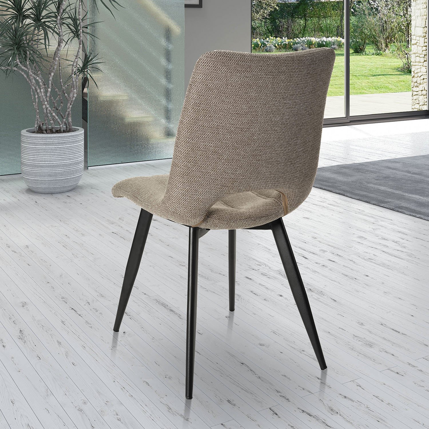 Chaise tissu taupe moderne SYLVIE