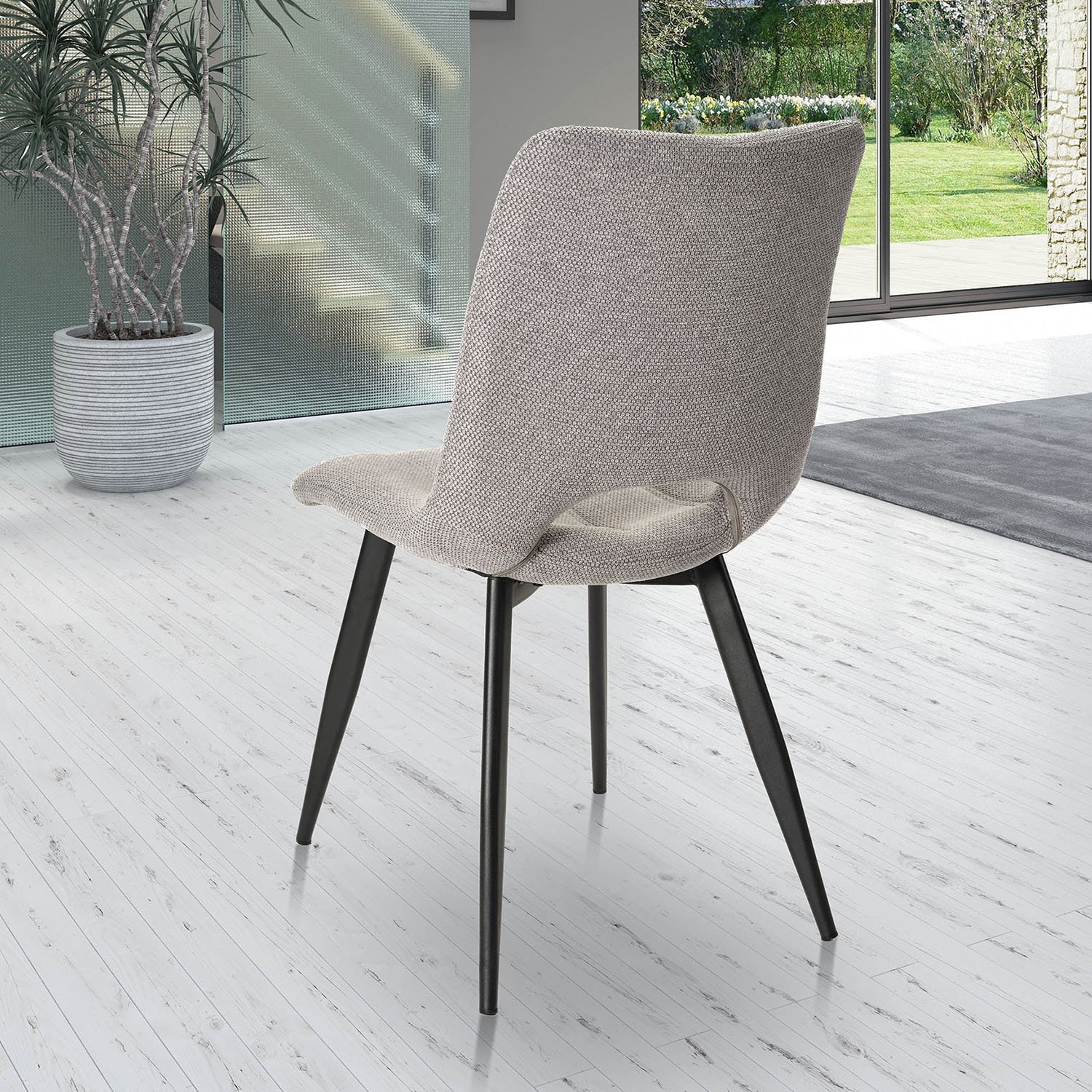 Chaise tissu gris clair moderne SYLVIE