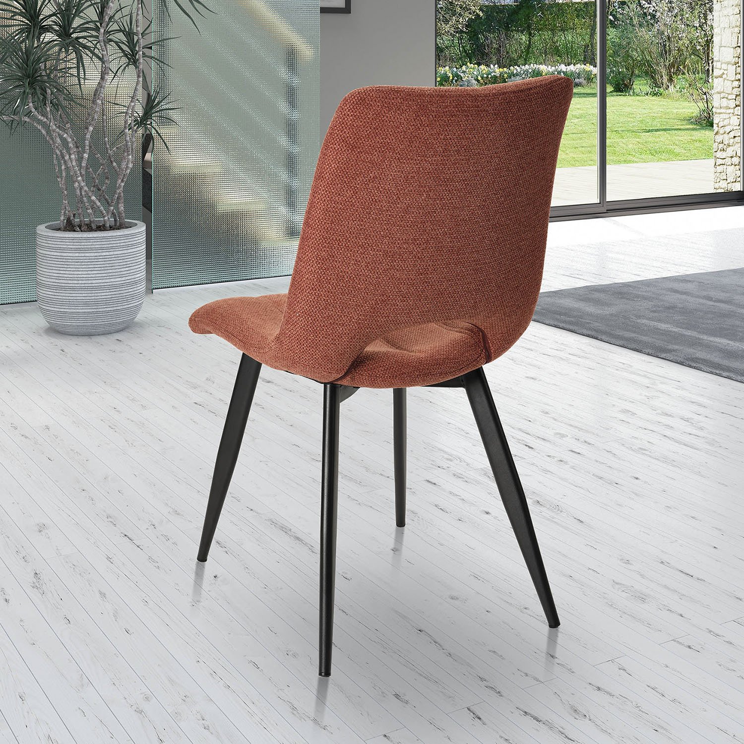 Chaise tissu terracotta moderne SYLVIE