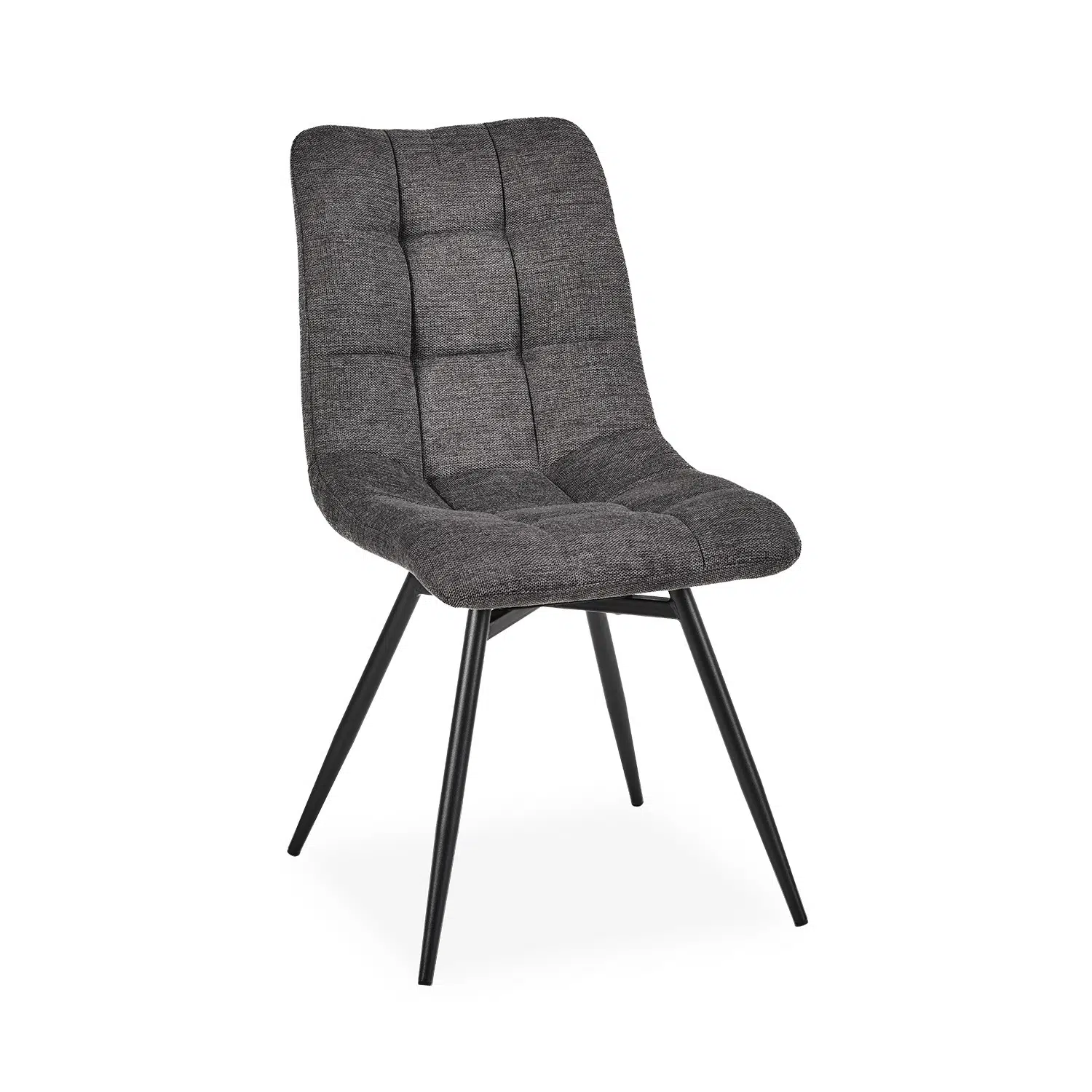 Chaise capitonnée tissu anthracite moderne ANGELA
