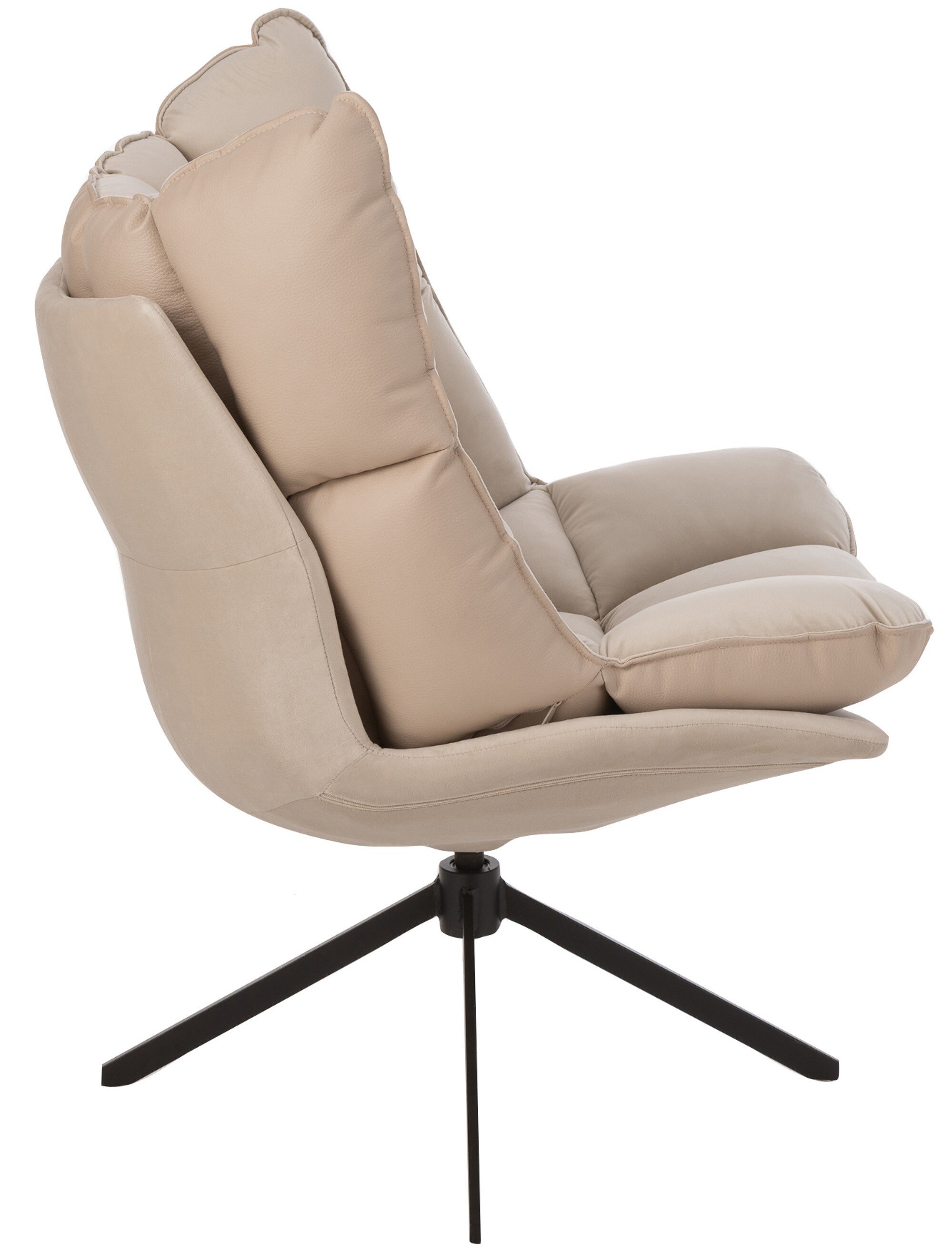 Fauteuil design pivotant tissu beige JEY