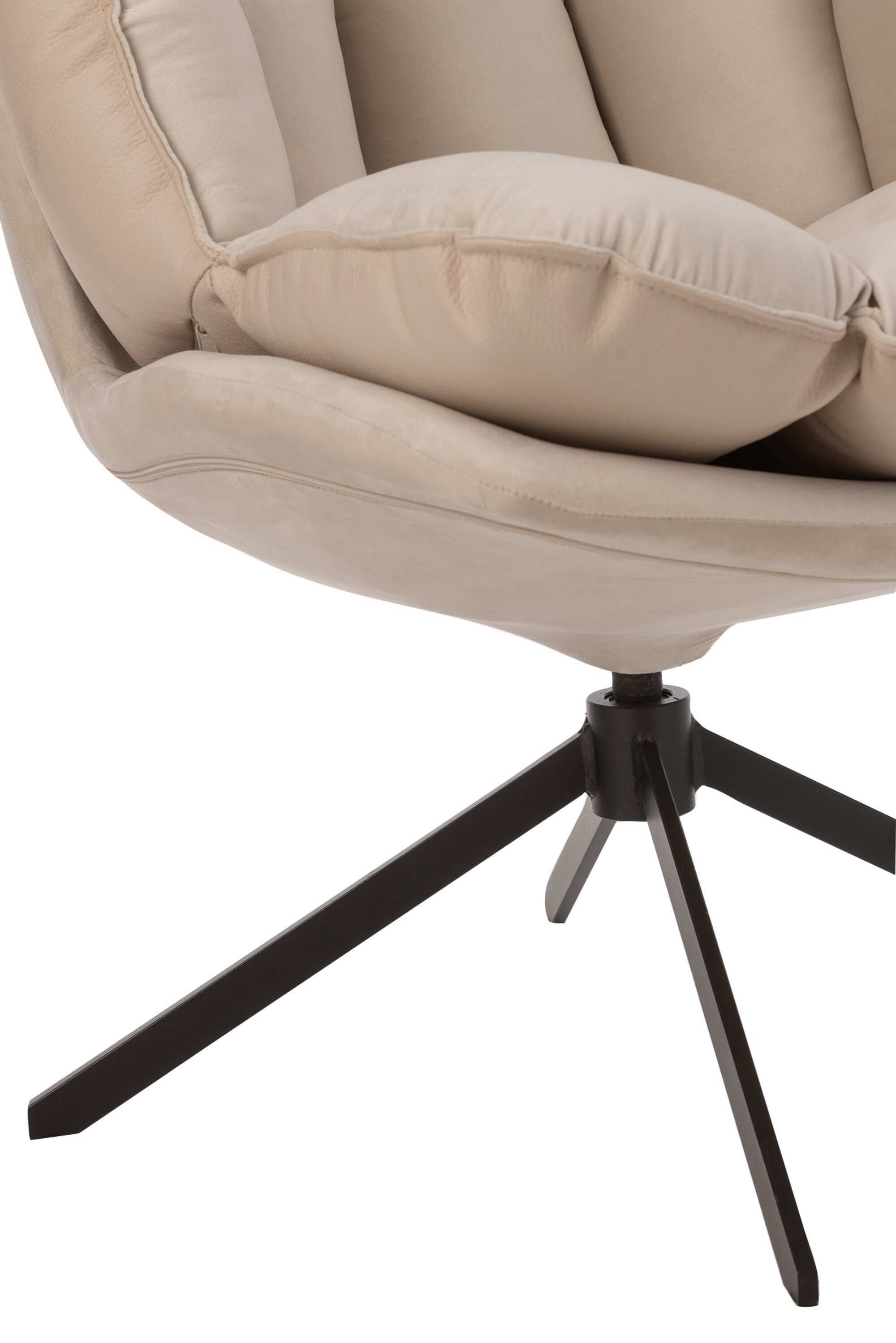 Fauteuil design pivotant tissu beige JEY