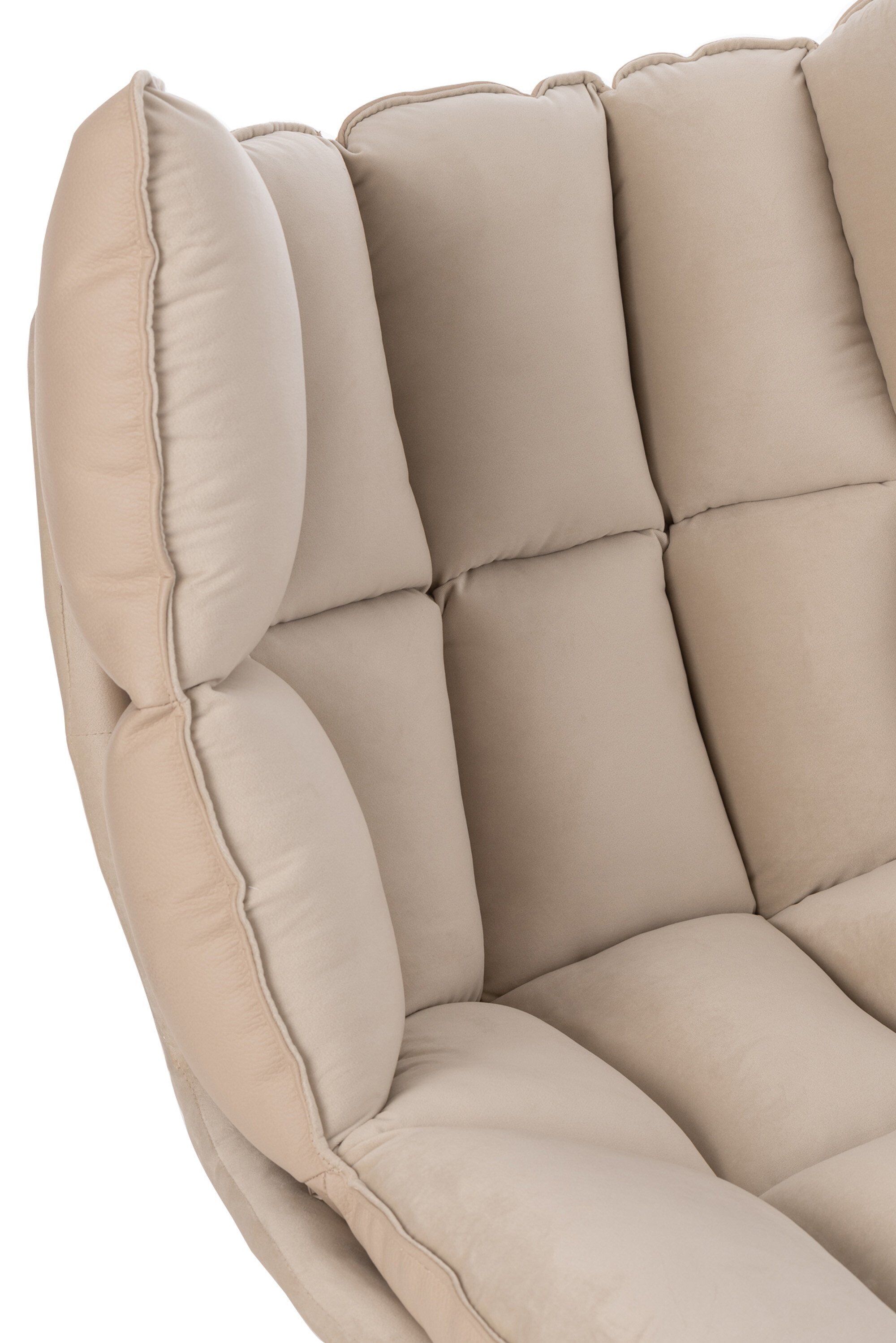 Fauteuil design pivotant tissu beige JEY