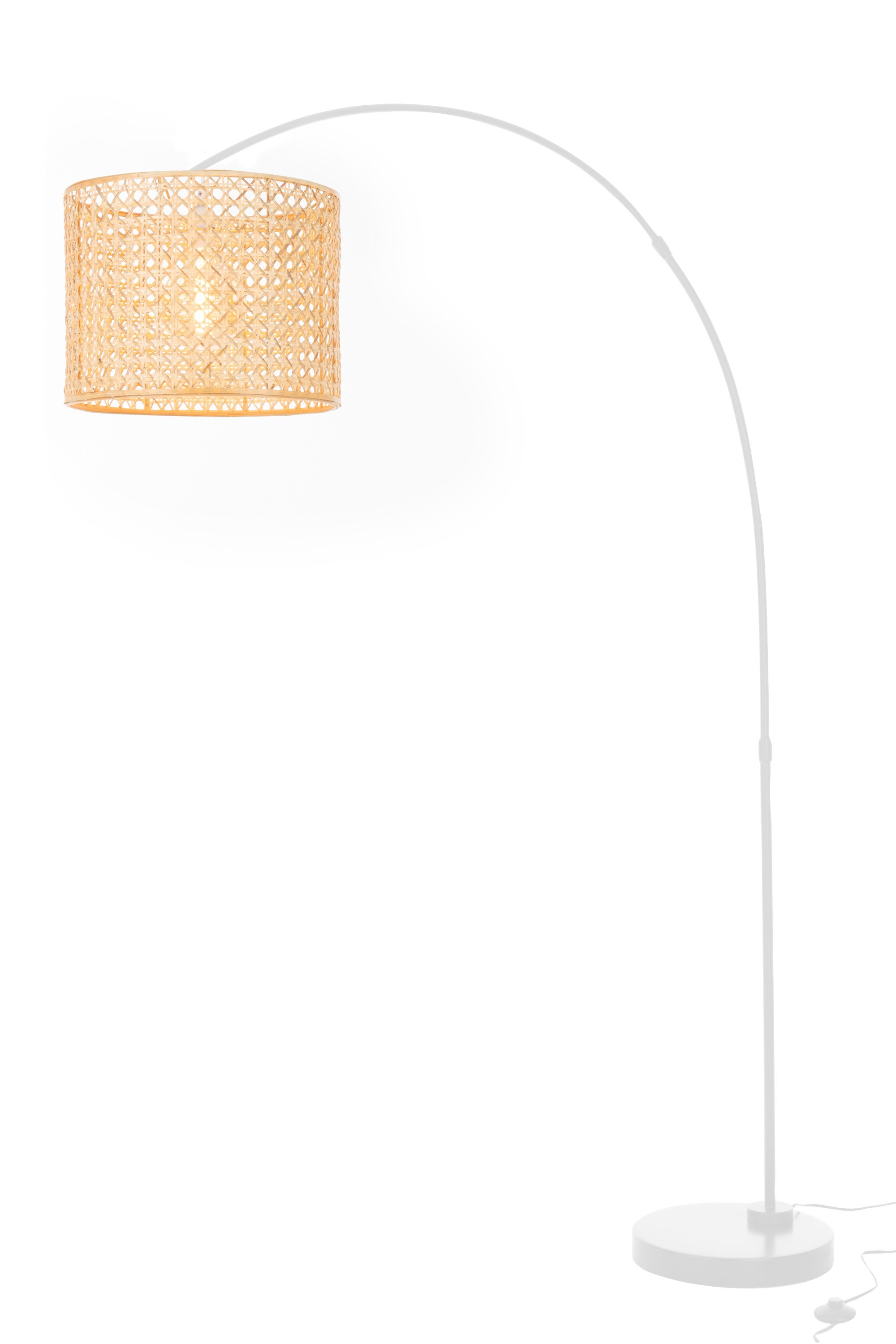 Lampe sur pied bambou et métal blanc 194cm LAURA