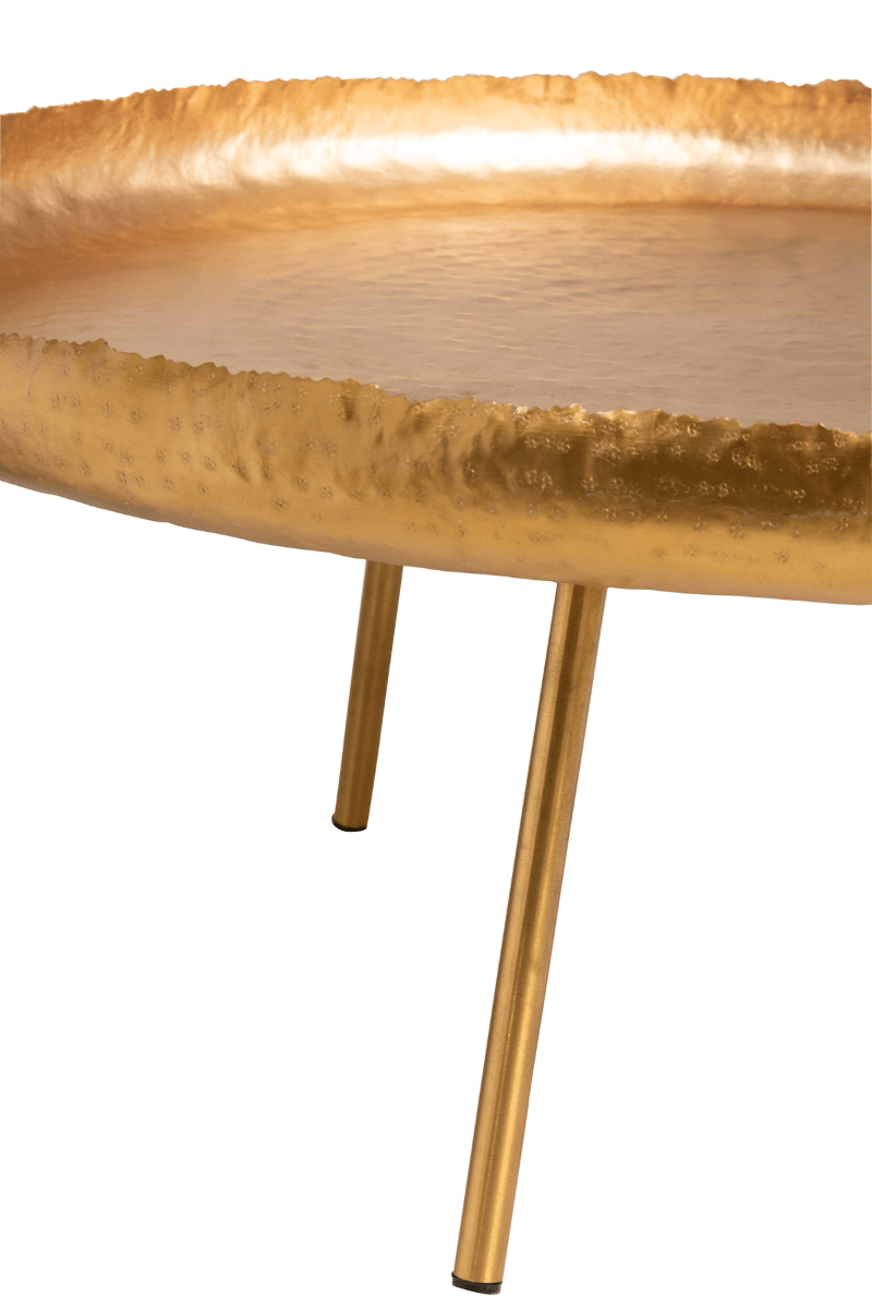 Table basse ronde en métal or moderne MANI