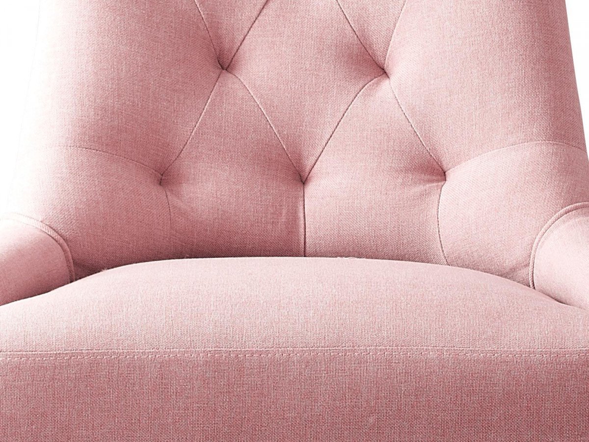 Chaise capitonnée tissu rose style charme CONSTANCE 