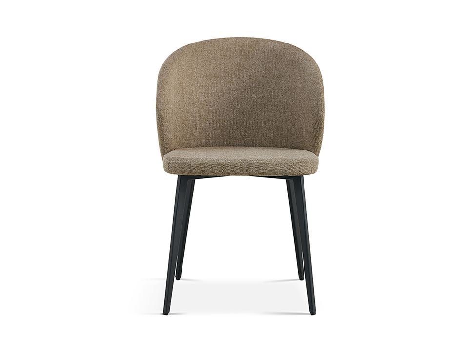 Lot de 2 chaises design tissu taupe MANEL