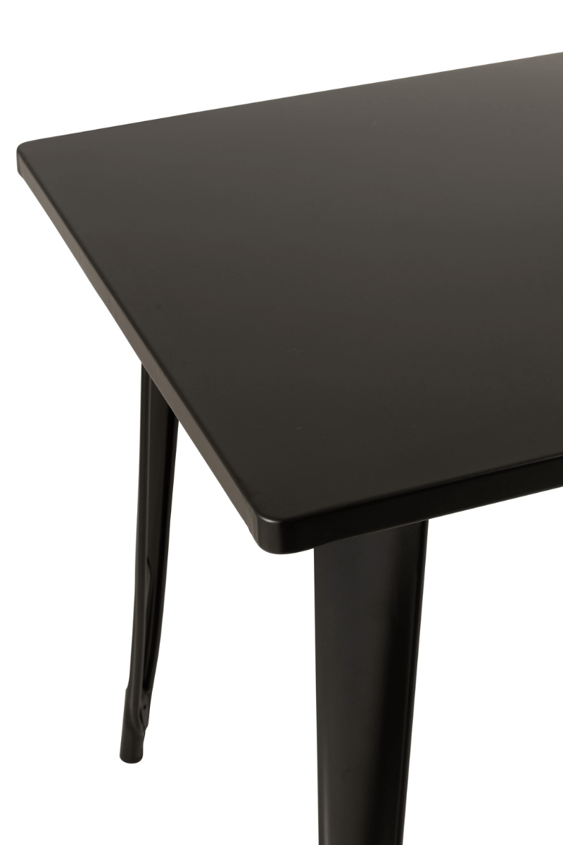 Table bistrot carrée en métal noir HUBER