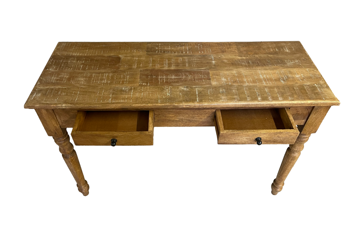 Console bois massif 2 tiroirs 120cm VICTOIRE