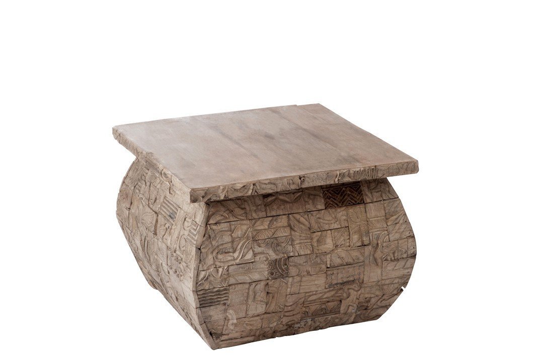 Table de salon carrée bois gris oriental KENITRA