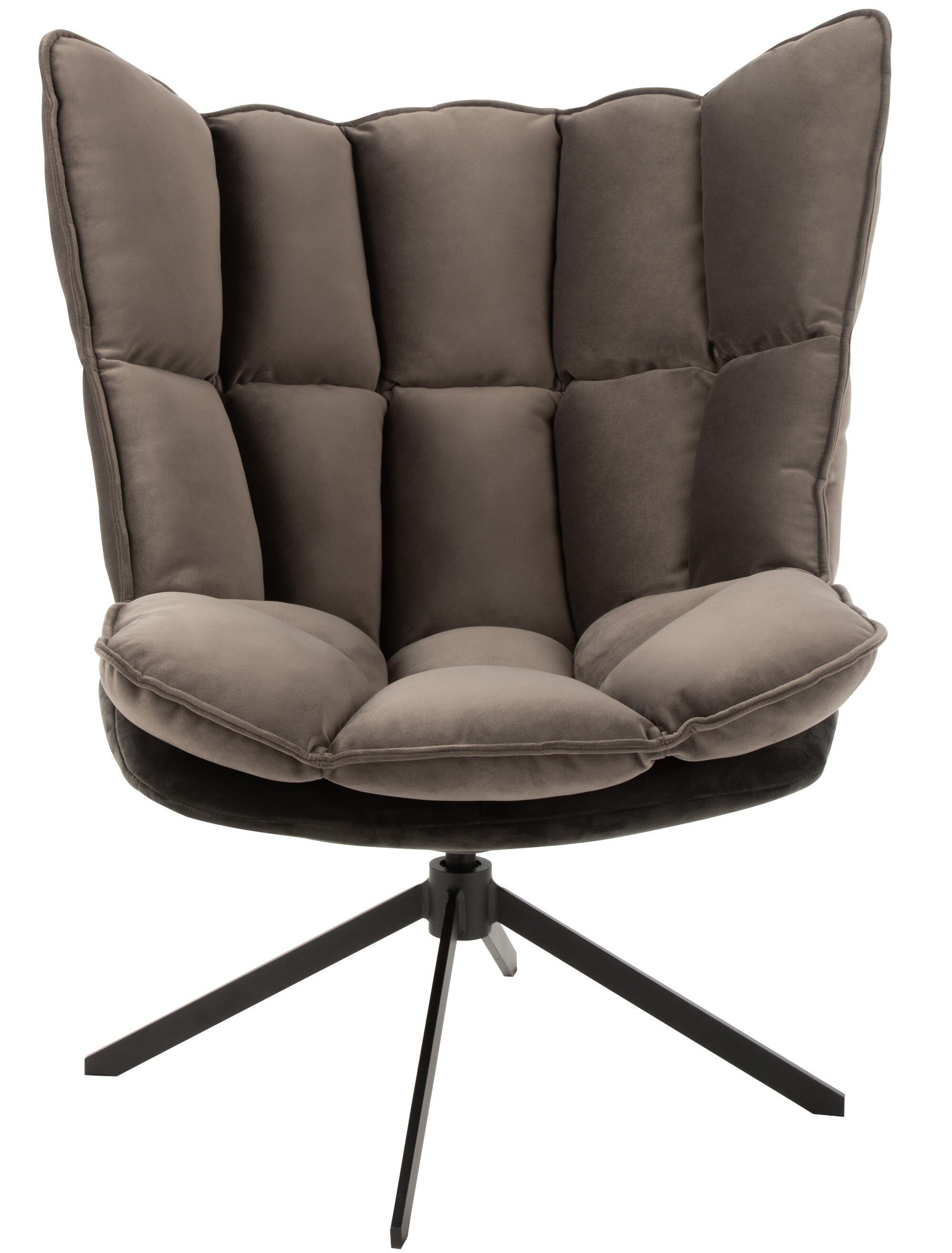 Fauteuil design pivotant tissu gris JEY