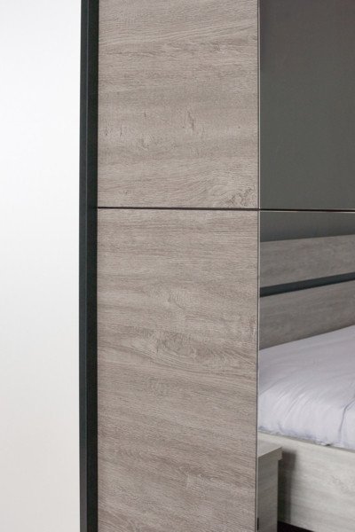 Chambre à coucher chêne gris et anthracite contemporain MELVIN