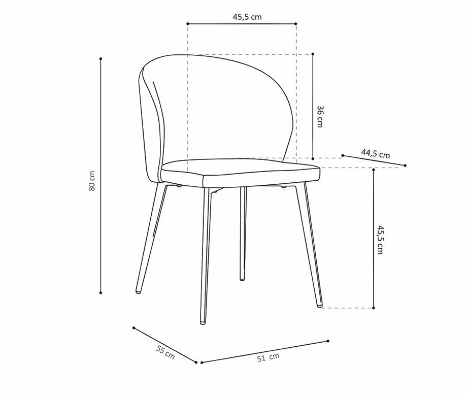 Chaise design en tissu jaune MANEL