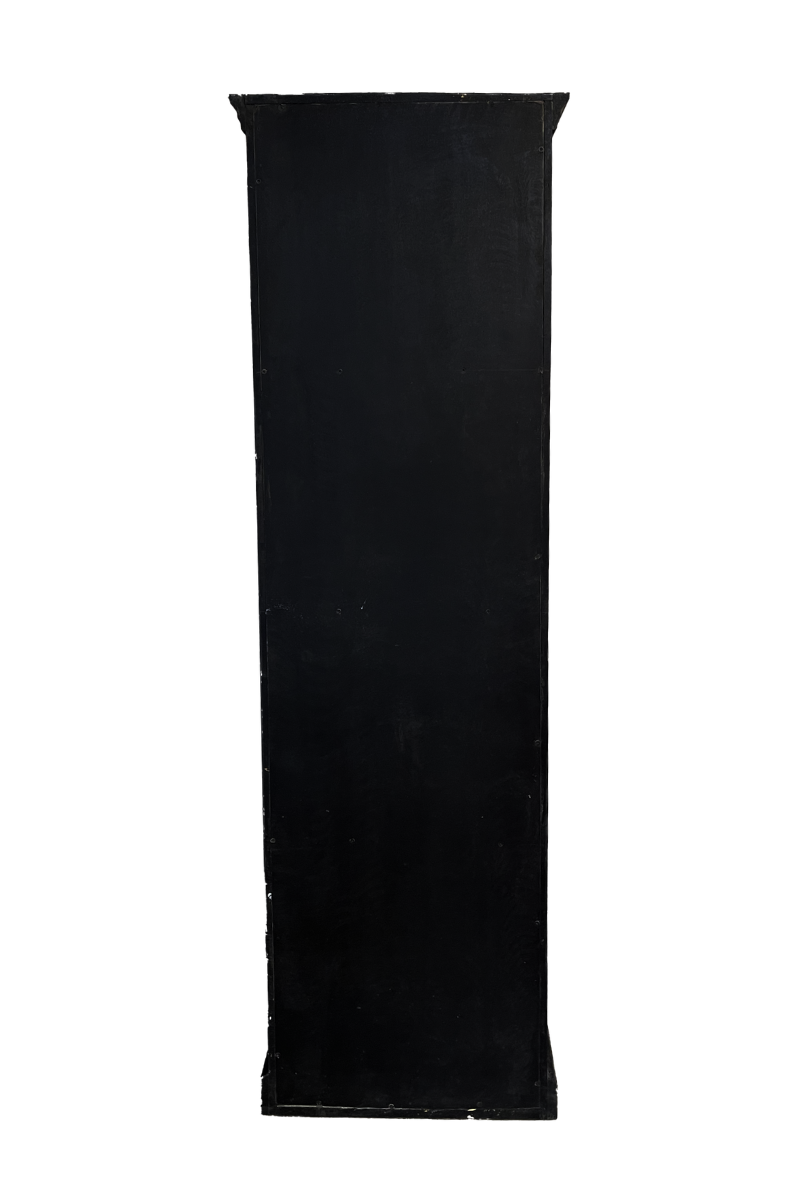 Vitrine bois massif noir style industriel 4 portes LOUISE
