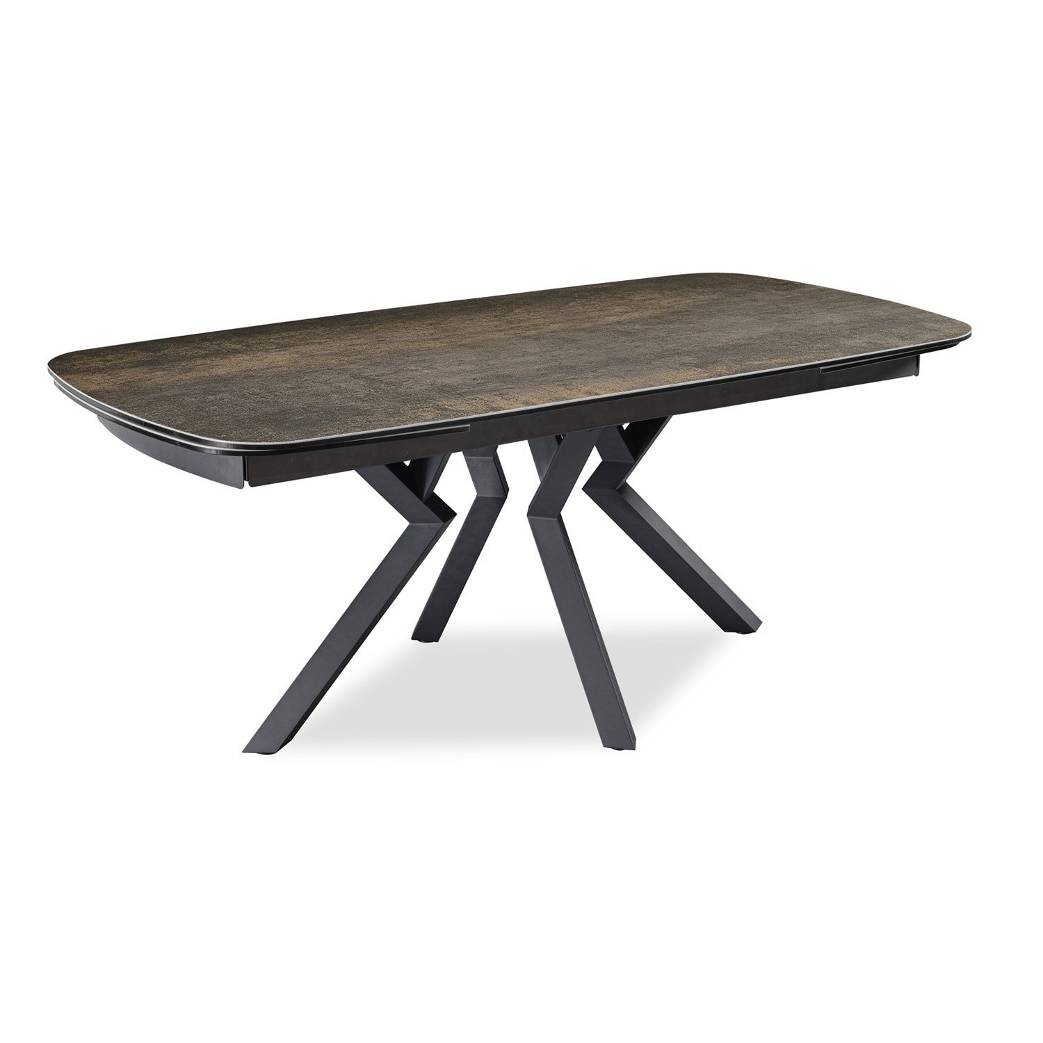 Table extensible forme tonneau coloris fer rouillé ANEMONE