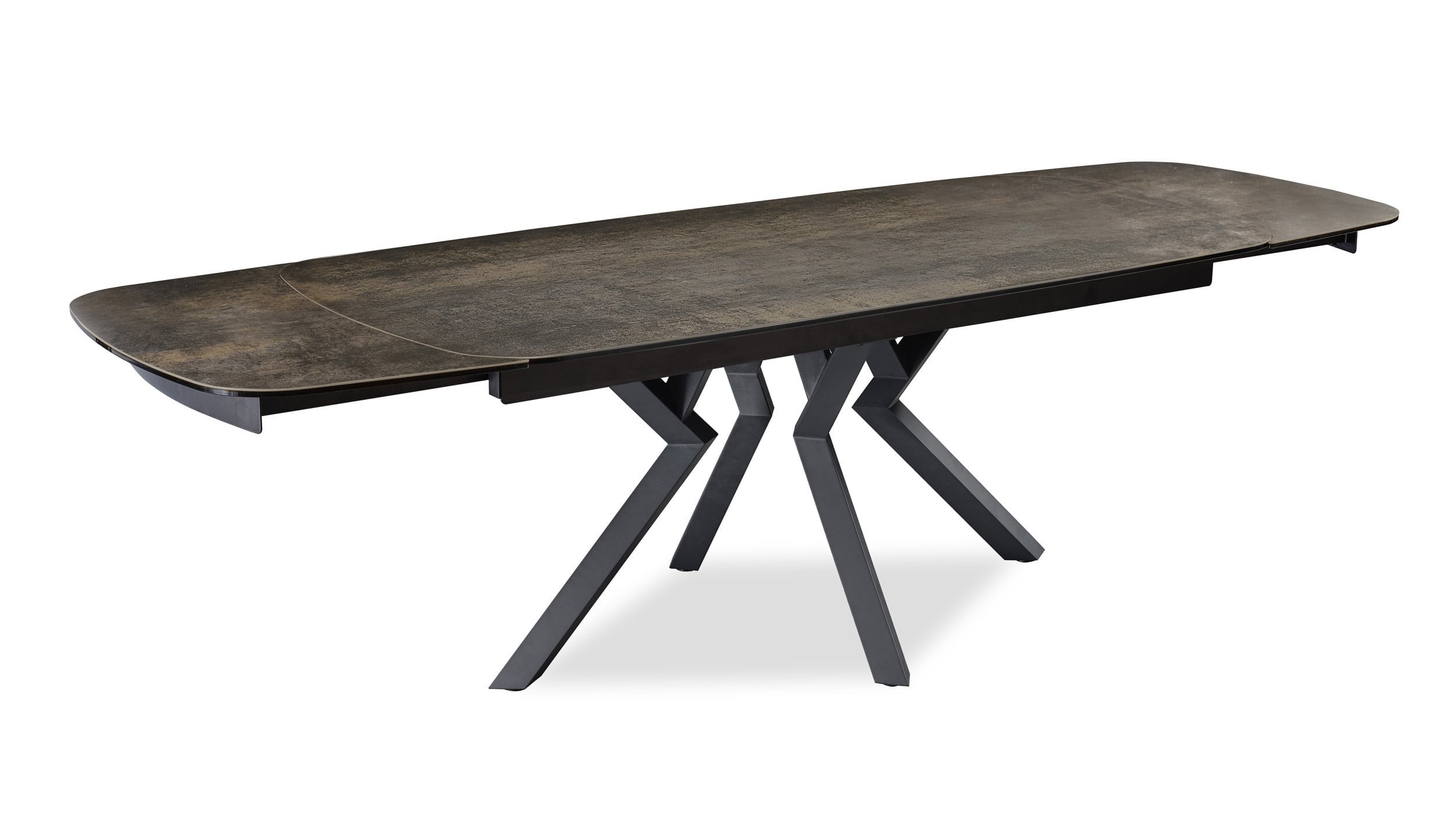 Table extensible forme tonneau coloris fer rouillé ANEMONE