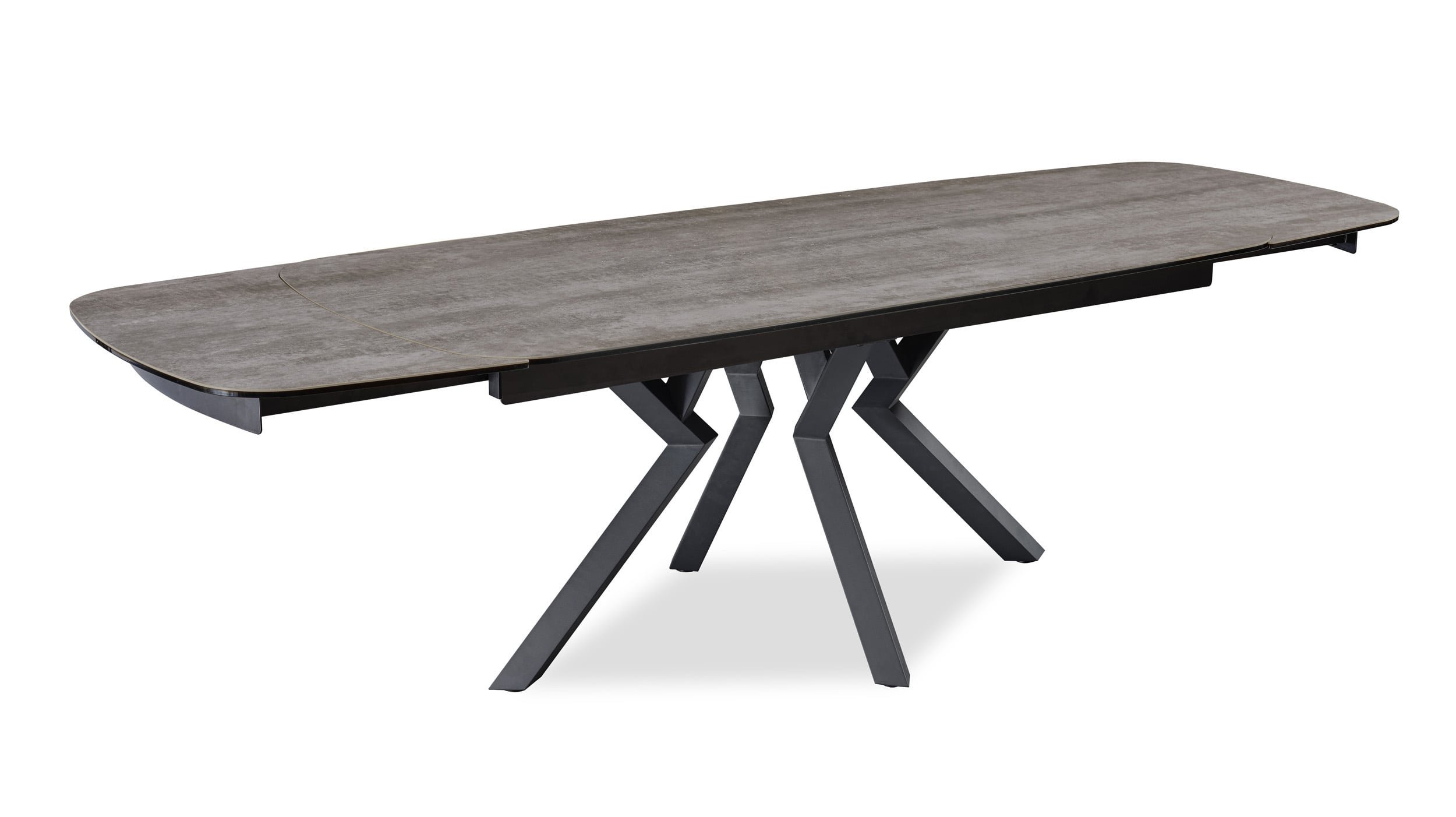 Table extensible céramique forme tonneau grise ANEMONE