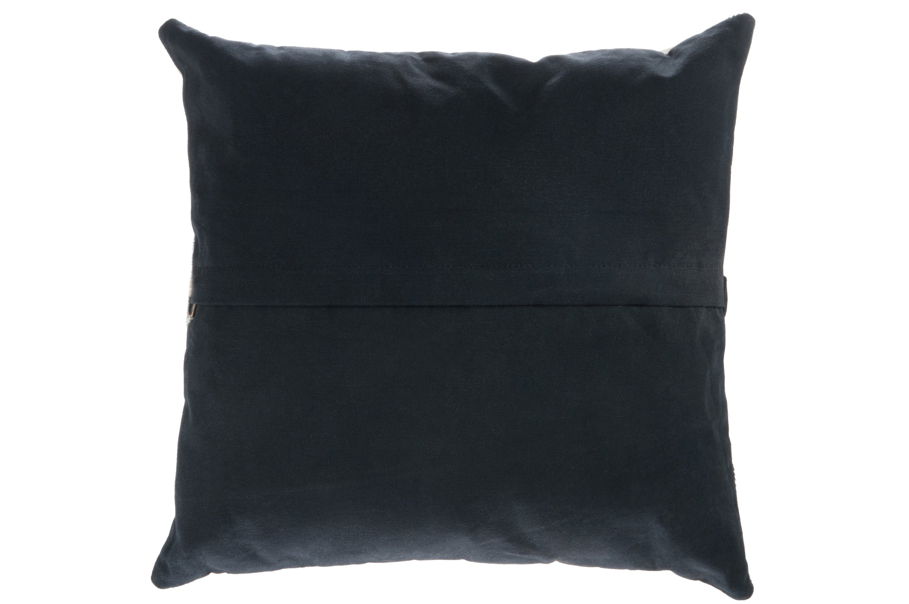 Lot de 2 coussins en cuir à motif zèbre noir et beige ZEBRA