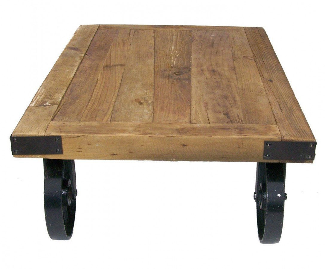 Table basse industrielle sur roulettes WHEEL