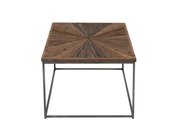 Table basse bois et métal 120cm industriel SHANY