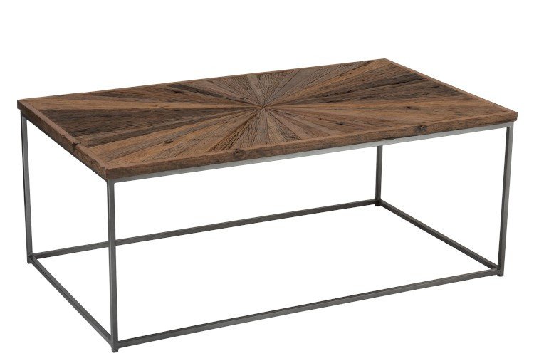 Table basse bois et métal 120cm industriel SHANY