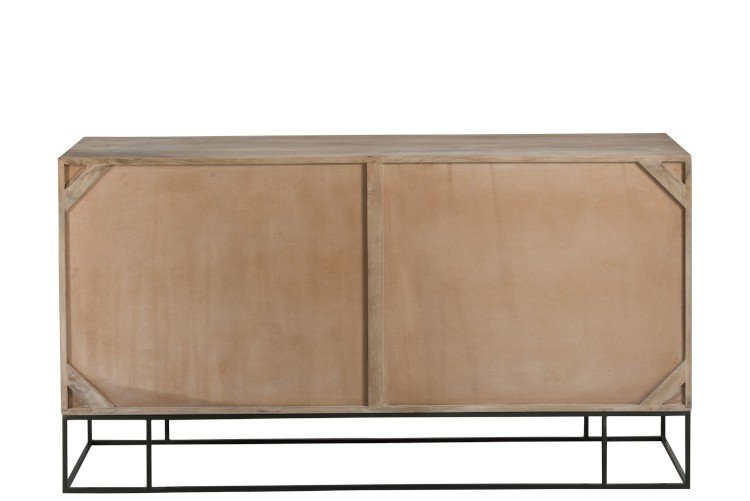 Buffet scandinave bois clair et cannage portes coulissantes GÜSS