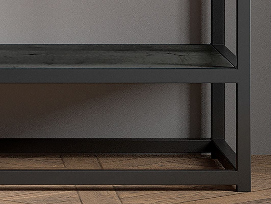 Console bois noir et métal style industriel 100cmJANA
