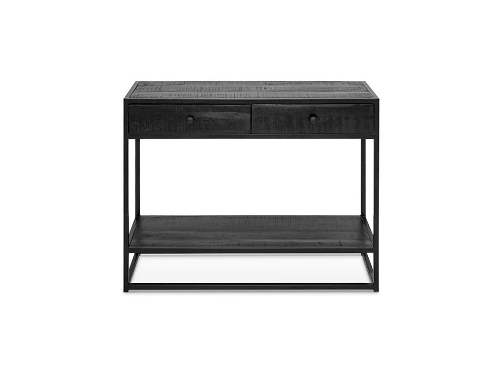 Console bois noir et métal style industriel 100cmJANA