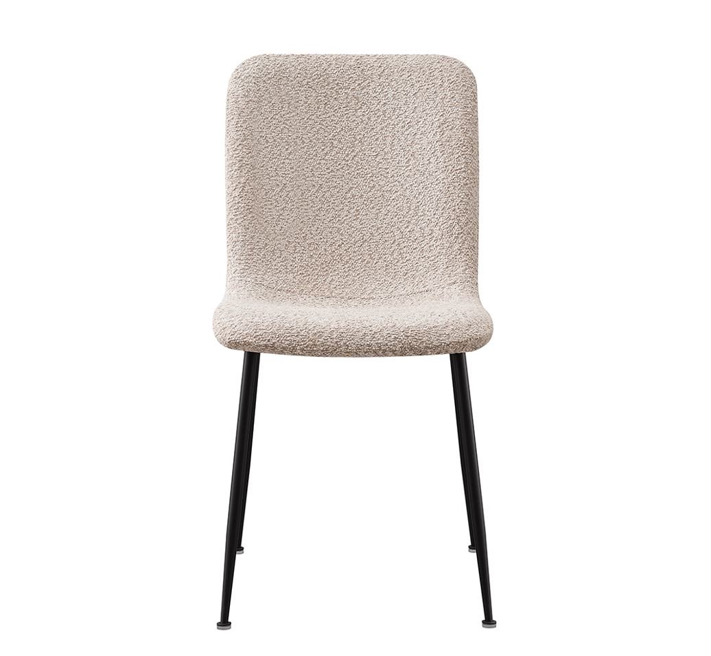 Lot de 2 chaises modernes tissu bouclé beige ASTRID
