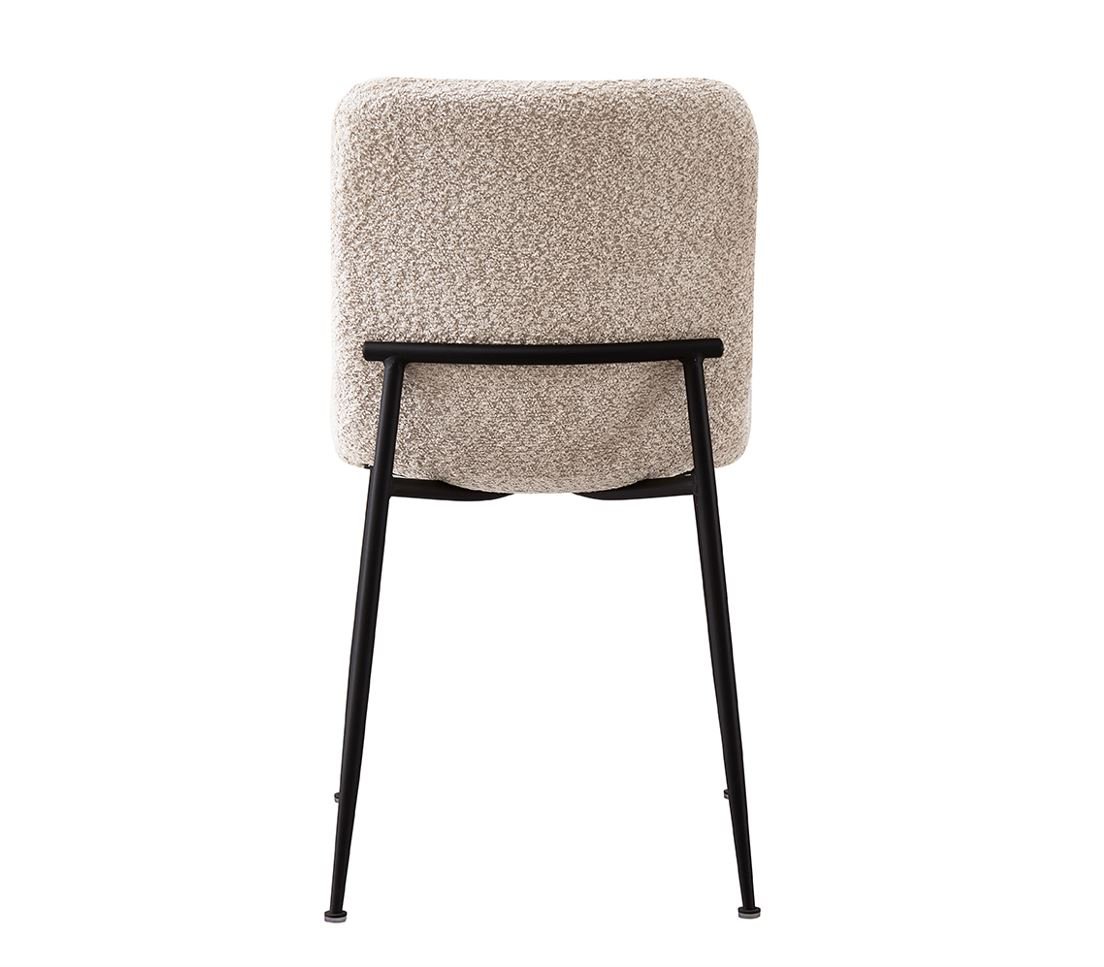 Lot de 2 chaises modernes tissu bouclé et pieds métal ASTRID