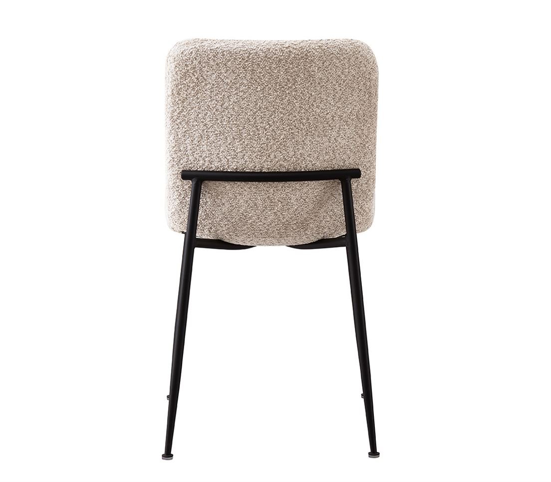 Lot de 2 chaises modernes tissu bouclé beige ASTRID