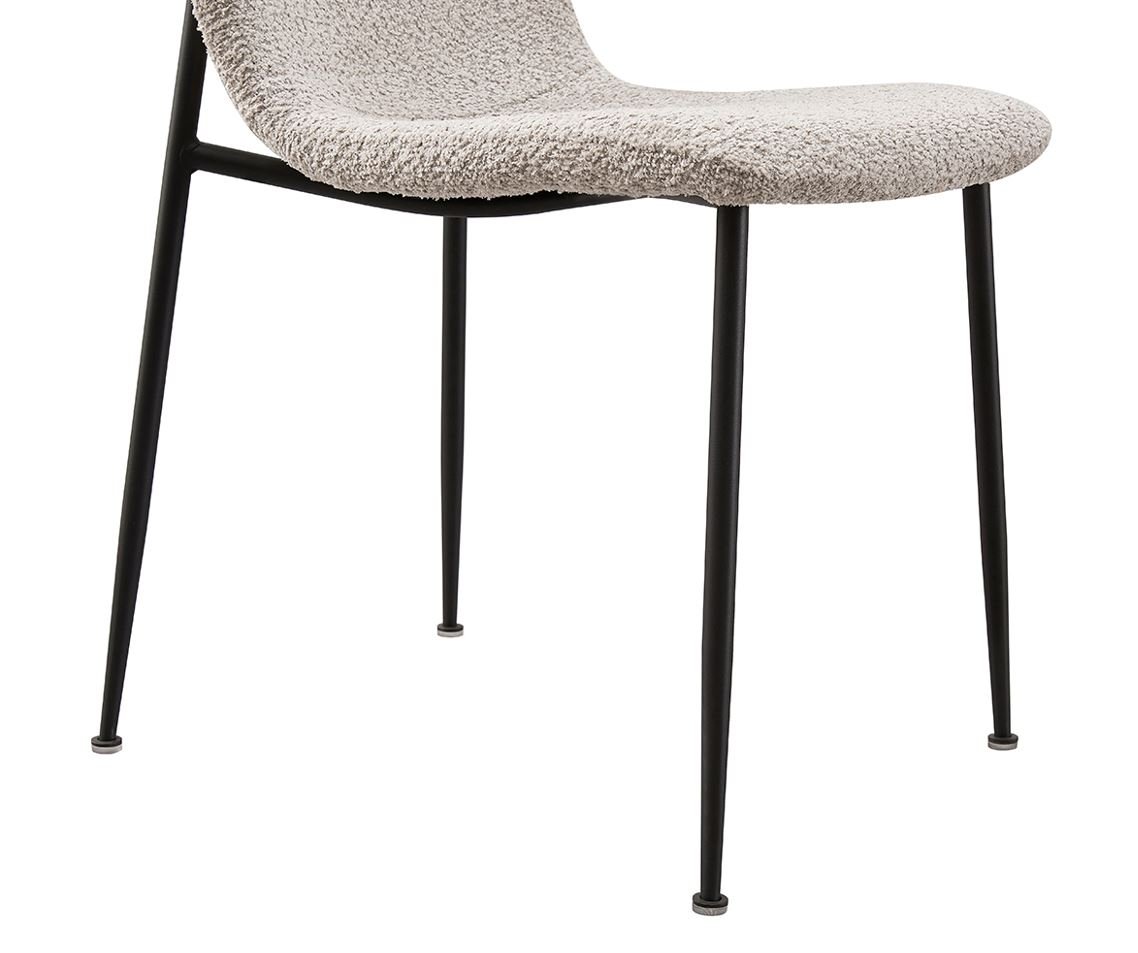 Lot de 2 chaises modernes tissu bouclé et pieds métal ASTRID