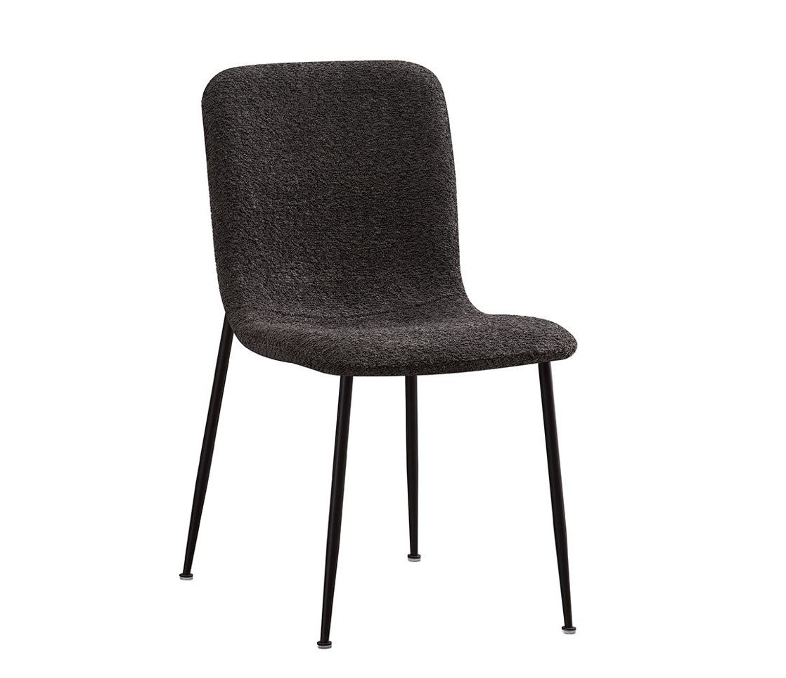 Lot de 2 chaises modernes tissu bouclé gris ASTRID