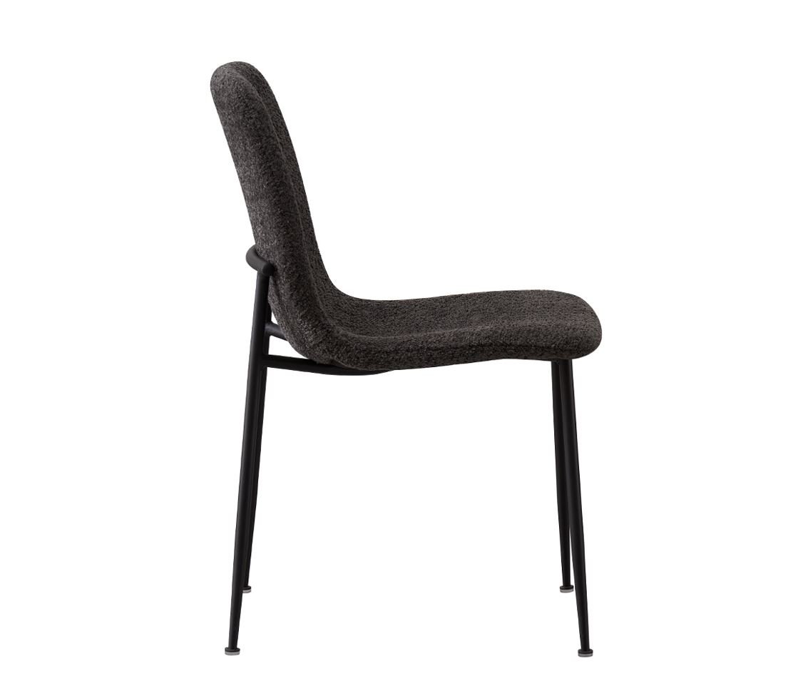 Lot de 2 chaises modernes tissu bouclé gris ASTRID