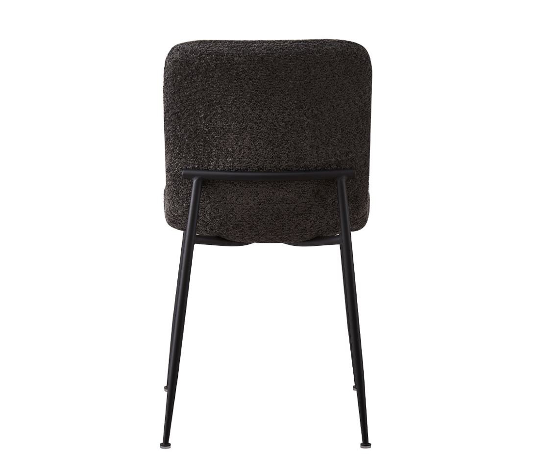 Lot de 2 chaises modernes tissu bouclé gris ASTRID