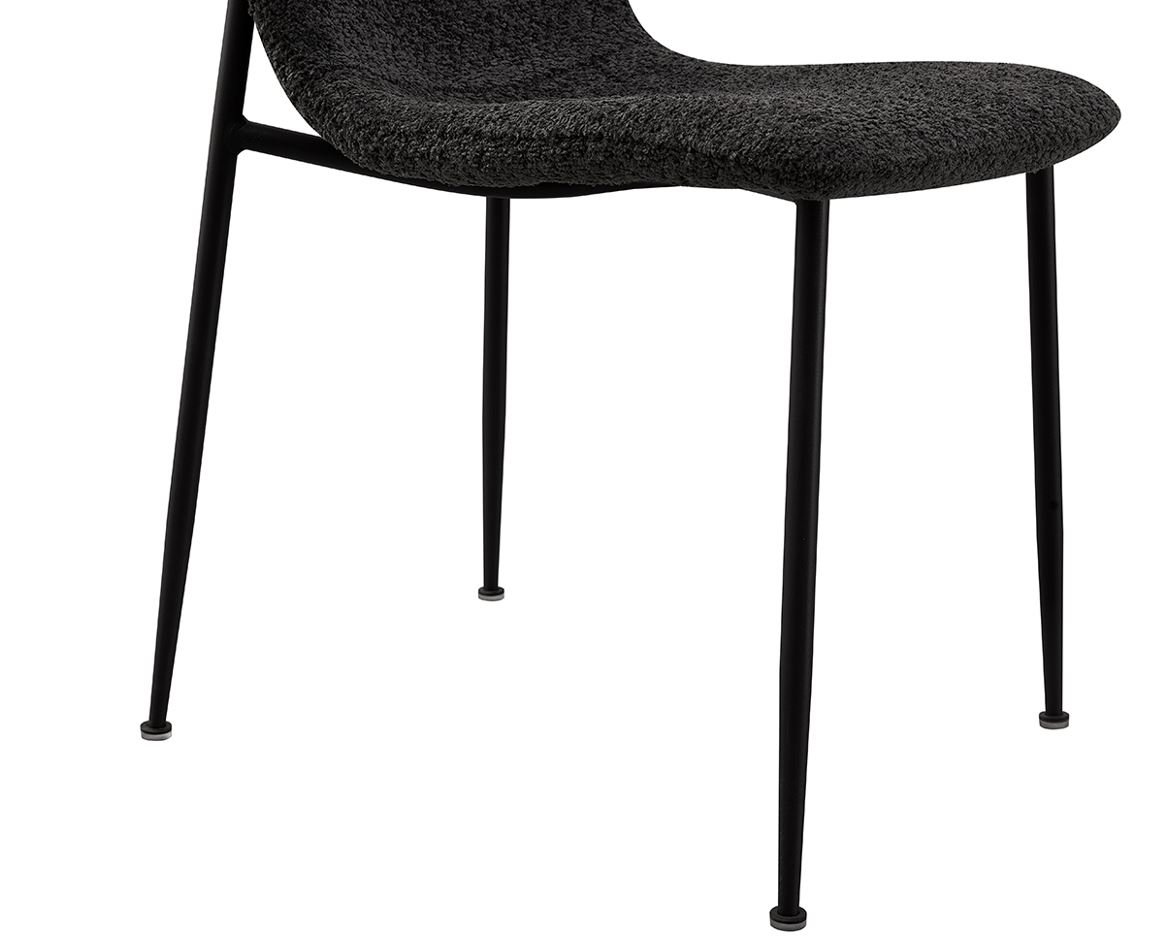 Lot de 2 chaises modernes tissu bouclé gris ASTRID
