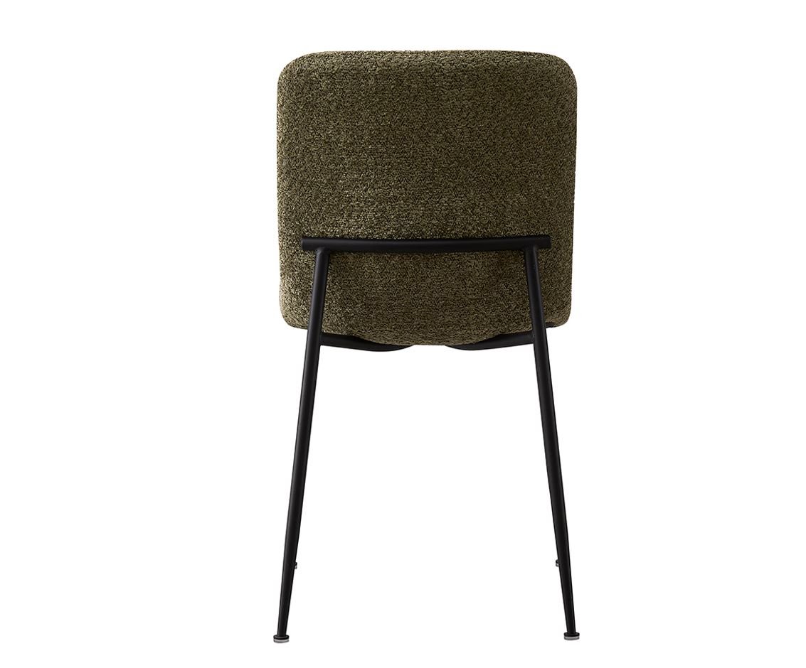Lot de 2 chaises modernes tissu bouclé vert ASTRID