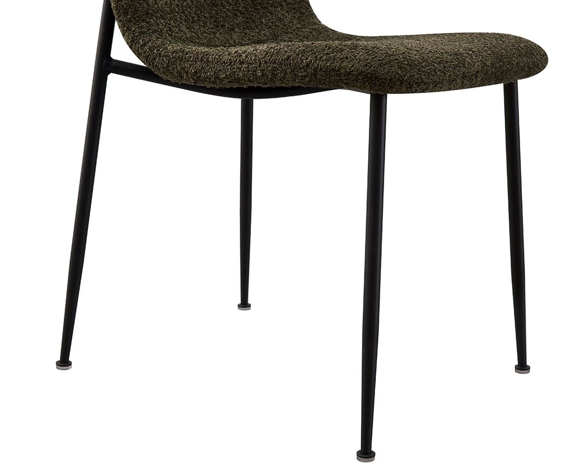 Lot de 2 chaises modernes tissu bouclé vert ASTRID