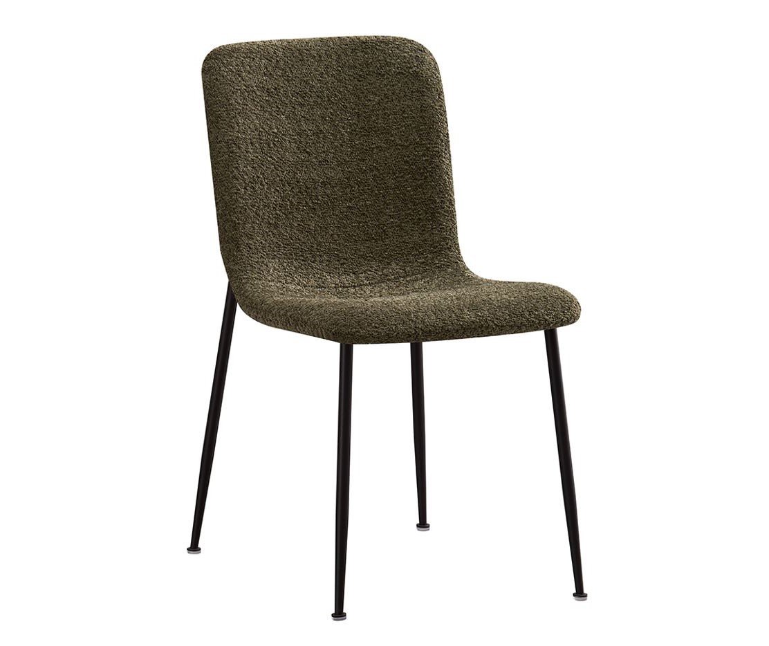 Lot de 2 chaises modernes tissu bouclé vert ASTRID