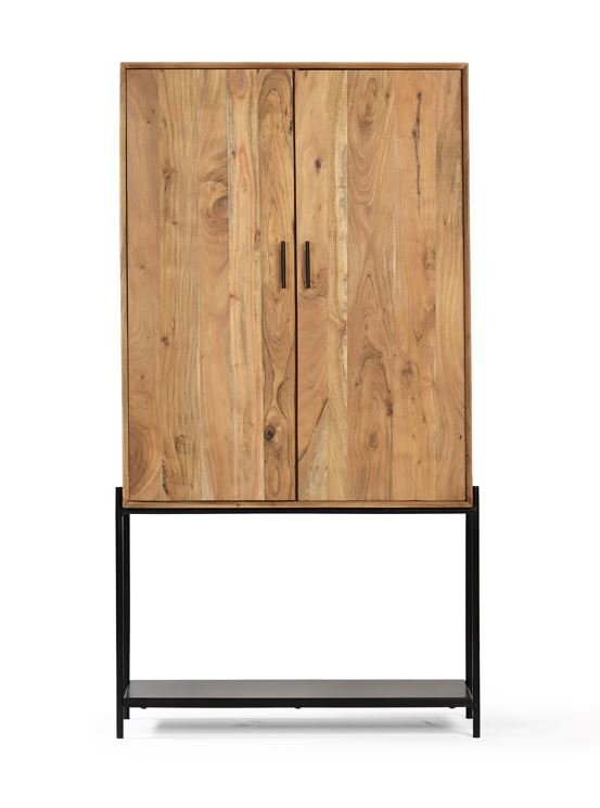 Armoire 2 portes scandinave bois massif d'acacia NICK