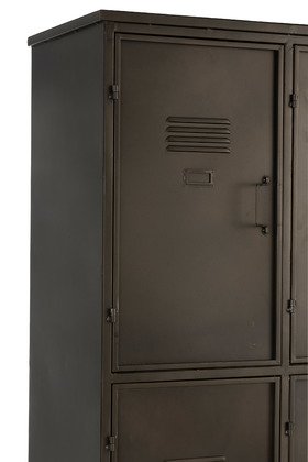 Armoire industrielle en métal anthracite sur roulettes 9 casiers JOEY