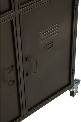 Armoire industrielle en métal anthracite sur roulettes 9 casiers JOEY