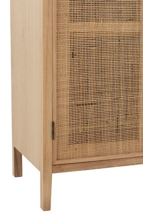 Armoire scandinave en bois naturel et rotin HILDA