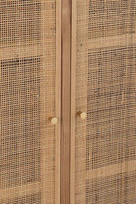 Armoire scandinave en bois naturel et rotin HILDA