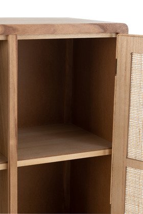 Armoire scandinave en bois naturel et rotin HILDA