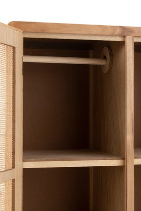 Armoire scandinave en bois naturel et rotin HILDA