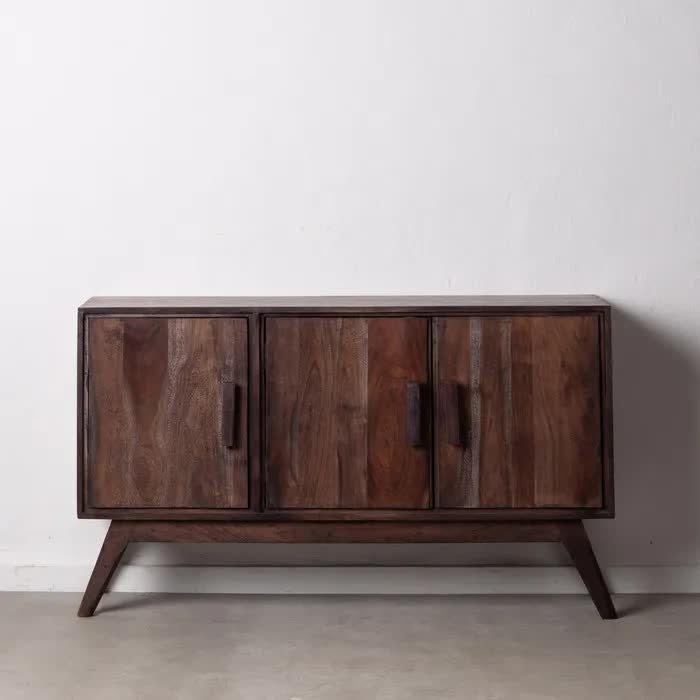 Bahut bois massif d'acacia naturel 133cm RIGAR